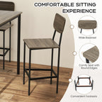Giantex 5-Piece Dining Table Set W/Counter Height Table & 4 Bar Stools, Modern Kitchen Dining Set W/Footrest & Backrest, Space-Saving Dinette Set For Pub, Dining Room, Restaurant (Black Oak)