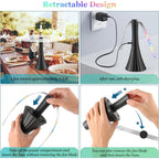 Fly Fans For Tables Rechargeable, Flies Fan To Keep Flies Away By Soft Blades, Food Fans For Camping, Picnic, Fishing, 4Pcs, Black，Party Essentials Picnic Accessories For Outside, 2000Mah