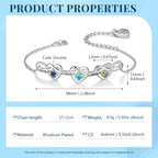Nameinhea Personalized Name Birthstone Bracelet for Women – Mothers Bracelet with Birthstones, Mother's Day, Christmas, Birthday Gifts for Mom Grandma Wife