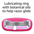 Amazon Basics Women's 5-Blade Razor for Smooth, Close Shave, FITS Amazon Basics Handle and Venus Handles, Includes 1 Handle, 2 Cartridges & 1 Shower Hanger