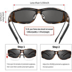 Polarized Sunglasses Fit Over Glasses for Men Women, Wraparound Sun Glasses UV400 Protection for Driving Fishing A07 Beige Tortoise Frame/Grey Lens