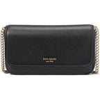 Kate Spade New York Ava Pebbled Leather Flap Chain Wallet, Black