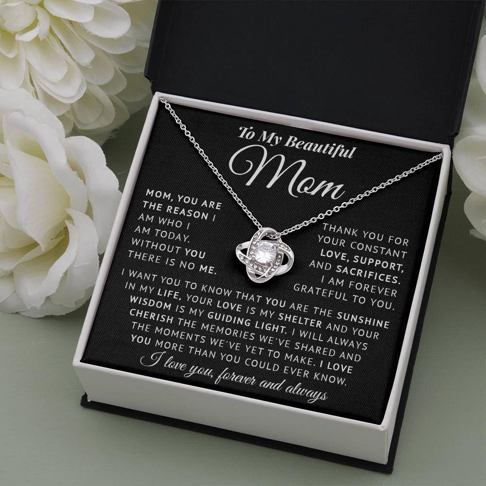 To My Mom Necklace Gifts Meaningful Gift to Mom from Son Without You There Is No Me – I Love You Necklace, Sentimental Mother's Day Gift for Mom from Son, Unique Moms Birthday Gift Ideas