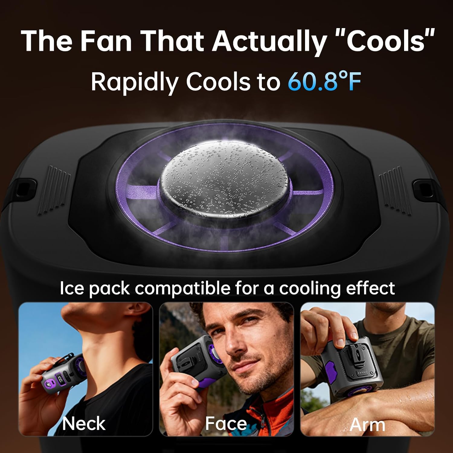 Muxnw High-Speed Waist Fan With Ice Cooling, Clip On Belt Fan | 8000Mah Battery, 14000Rpm, 5-Speed. Led Light, 24H. Ice-Cooling Plate. For Construction, Jobsite, Camping