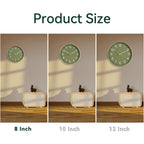 Roymnie Wall Clock Green, Silent Wall Clocks Battery Operated 8 Inch-Modern Non Ticking Analog Clock Decorative For Kitchen Office Bathroom Bedroom(Gold)