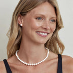 The Pearl Source Japanese Akoya Pearl Pendant Necklace for Women, White Cultured Pearl, AA+ Grade, 14K Gold, 18 Inch Chain, Fine Jewelry Gift