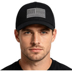 Vintage American-Flag Baseball-Cap for Women Men Unstructured Low-Profile Baseball-Hat Adjustable Black Black