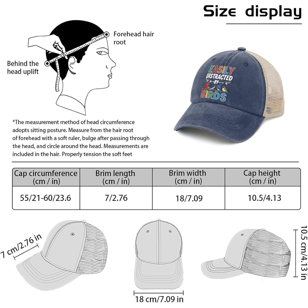 Easily Distracted By Trucker Hat, Funny Mesh Baseball Cap For Dog, Plant, Bird, Nature, Car & Aviation Lovers