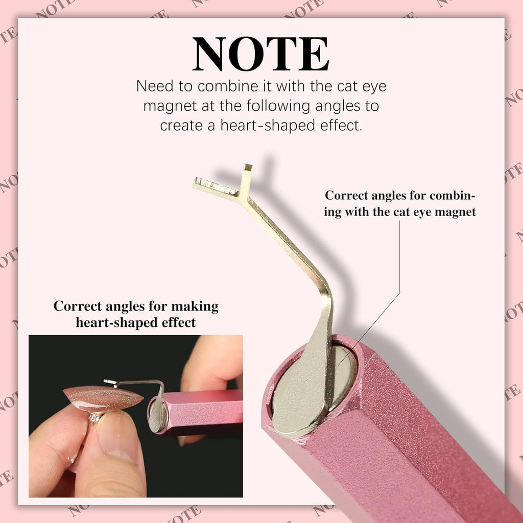 Heart Cat Eye Nail Magnet Tool,4 Pcs Professional Stainless Steel Heart Cat Eye Nail Magnet for Nails for Cat Eye Gel Nail Polish,Suitable for Personal DIY, Nail Studio or Nail Salon