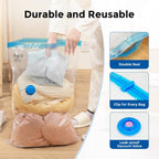 Etenwolf Vacuum Storage Bags For Travel With Rechargeable Wireless Pump, Vacuum Seal Bags For Clothes And Travel, Space Saver Bags In Carry-On Sizes, Perfect For Luggage And Suitcases, 20 Combo