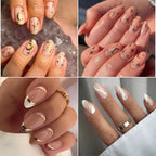 30 Sheets Gold Nail Sticker Star Moon Heart Nail Art Stickers Cute Knot Bow Design 3D Self-Adhesive Nail Decals for Women Girls DIY Nail Art Decoration Accessories