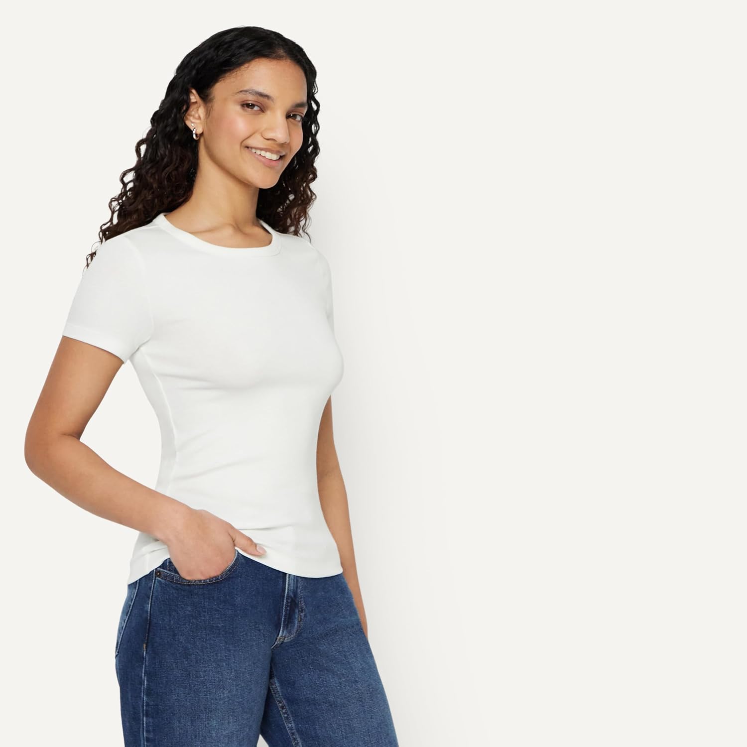 Amazon Essentials Women's Slim-Fit Short-Sleeve Crewneck T-Shirt, Pack of 2