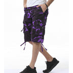 Mens Camo Cargo Shorts Cotton Multi-Pocket Outdoor Camouflage Cargo Shorts
