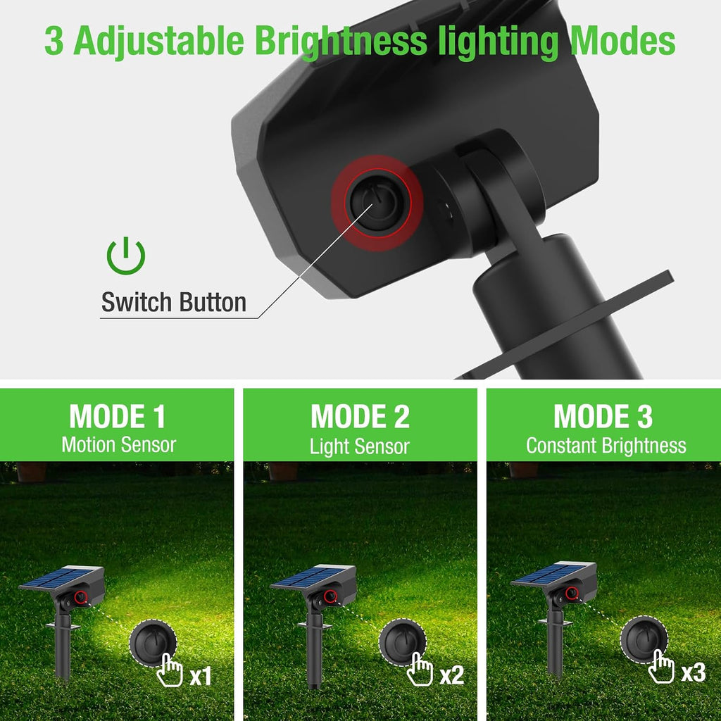 Nipify Solar Lights Outdoor Waterproof, Motion Sensor Spot Lights- 4 Pack/56 Led/3 Modes Solar Powered Spotlights 2-In-1 Auto On/Off Landscape Lighting For Outside Yard Wall Garden, Cool White