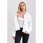 Women'S Jean Jacket, Stretch Soft Denim Jacket For Women, Casual Ladies Jean Jacket Trucker Coats
