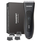 Manspot Manscape Groin & Body Hair Trimmer For Men With Spotglide™ Blade, Electric Ball & Pubic Trimmer Shaver, Replaceable Ceramic Blade, Ipx7 Waterproof Wet/Dry, 90-Min Runtime, 4 Guard Combs