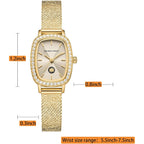 Golden Maple Watches For Women, Dainty Gold Watch With Small Stainless Steel Case, Quartz Movement And Water Resistant, Adjustable Mesh Band