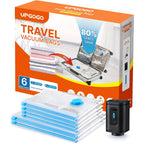 Upgogo Travel Vacuum Bags Combo 6 Pack - Space Saver Vacuum Storage Bags For Clothing And Luggage