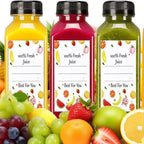 Plastic Juice Bottles With Caps 10Pcs 12Oz, Reusable Juice Containers With Black Tamper-Evident Lids, Clear Bottles For Juicing, Milk, Smoothie Bottle, Drinking With 10 Labels, Brush And Funnel
