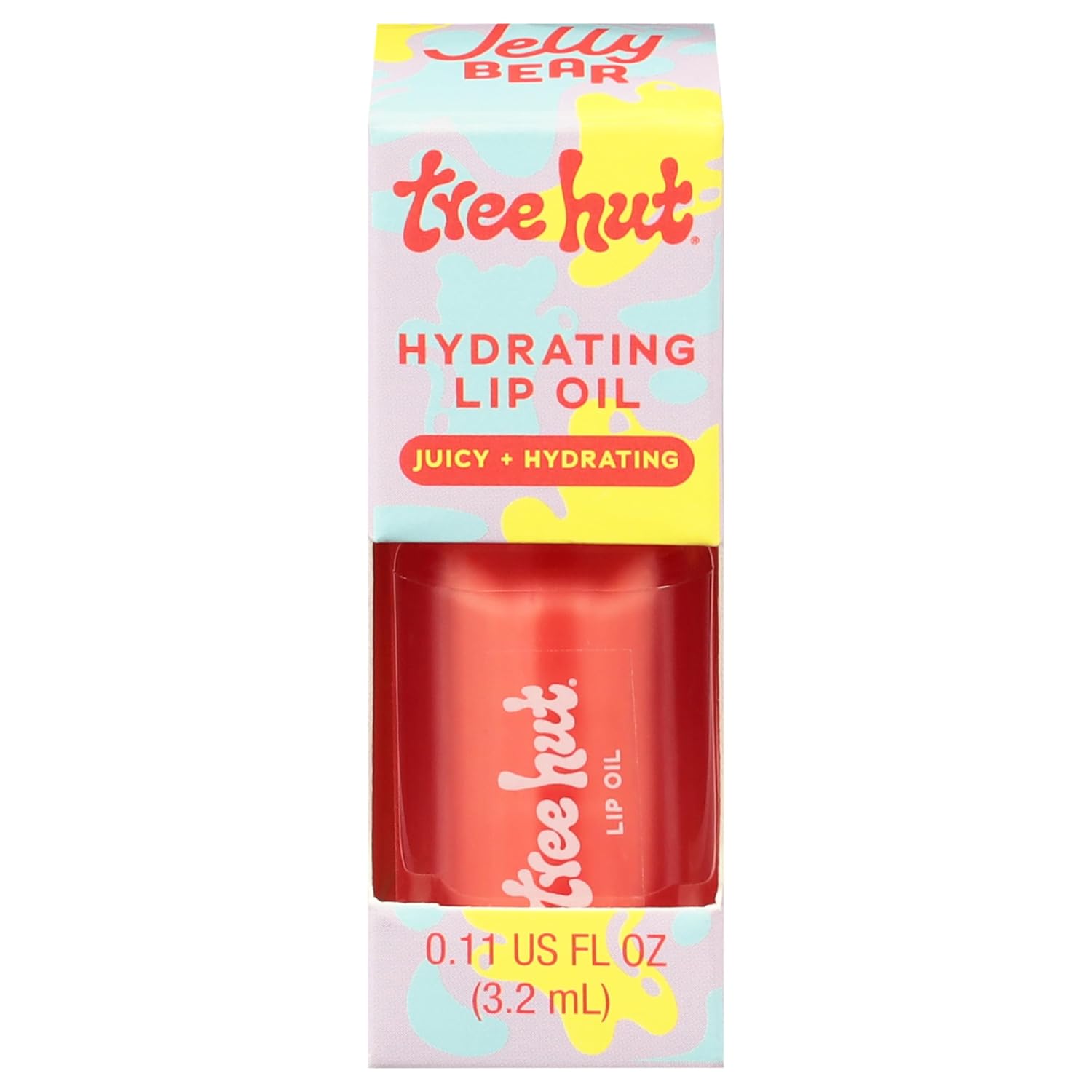 Tree Hut Jelly Bear Hydrating Lip Oil, Sheer Glossy Lip Oil, Non-Sticky Moisturizing Formula for Soft, Smooth Lips, Sweet Fruity Scent, 0.11 fl oz