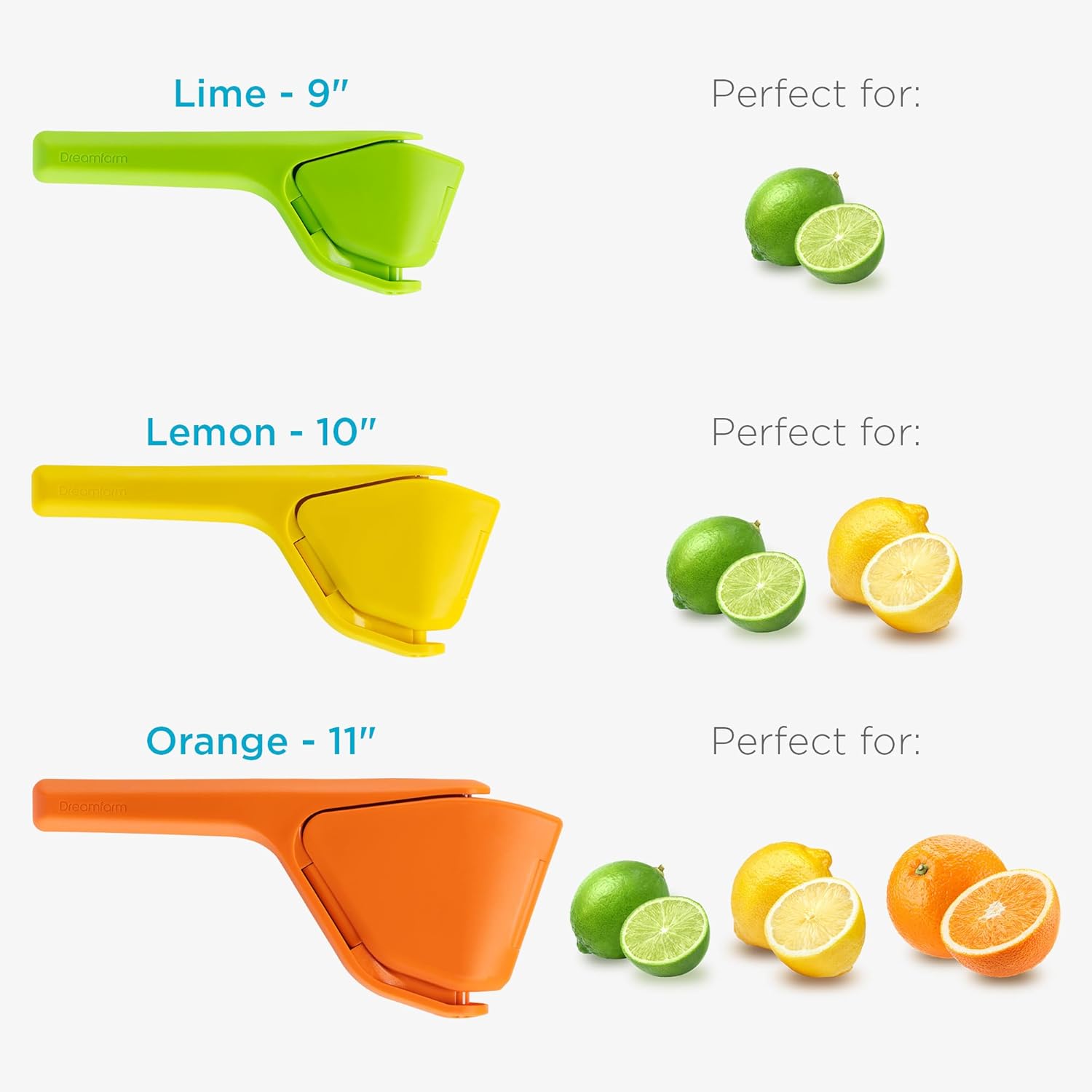 Dreamfarm Original Lemon Fluicer Easy-Squeeze Fold-Flat Citrus Juicer - 10 Inch, Suits Lime & Lemon