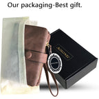 AOXONEL Women's Small Bifold Leather wallet Rfid blocking Ladies Wristlet with Card holder id window Coin Purse