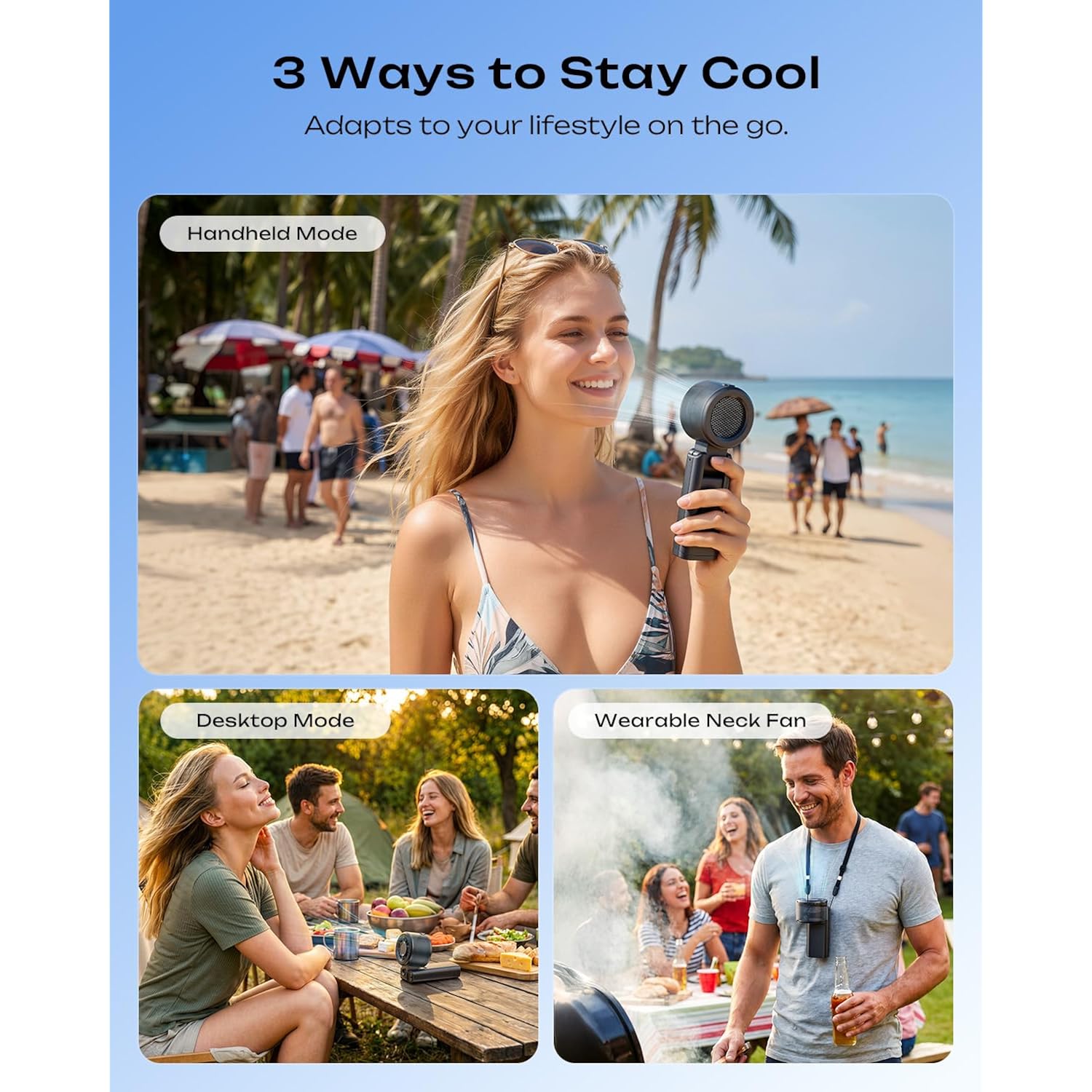 Otlonpe Handheld Misting Fan Portable, 10000Mah Rechargeable Battery, 48H Max, Powerful Turbo, 5 Speed, Led Display, Small Personal Mister Fan Water Spray Cooling Mist For Travel Beach Cruise (Black)
