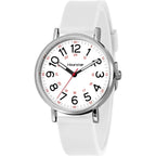 Women's Analog Nurse Watch with Second Hand for Nursing, 12/24 Time, Silicone Band, Easy Read