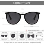 SUNGAIT Premium Vintage Round Sunglasses for Women Men Classic Retro Trendy Style 3 Pack (Polarized): Matte Black/Gray+glossy Pink Brown/Light-brown+matte Amber/Gray