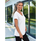 T-Shirts Short Sleeve V Neck Tees Tops for Women Fashion Trendy Lightweight Soft Casual Summer Outfits Clothes 2026