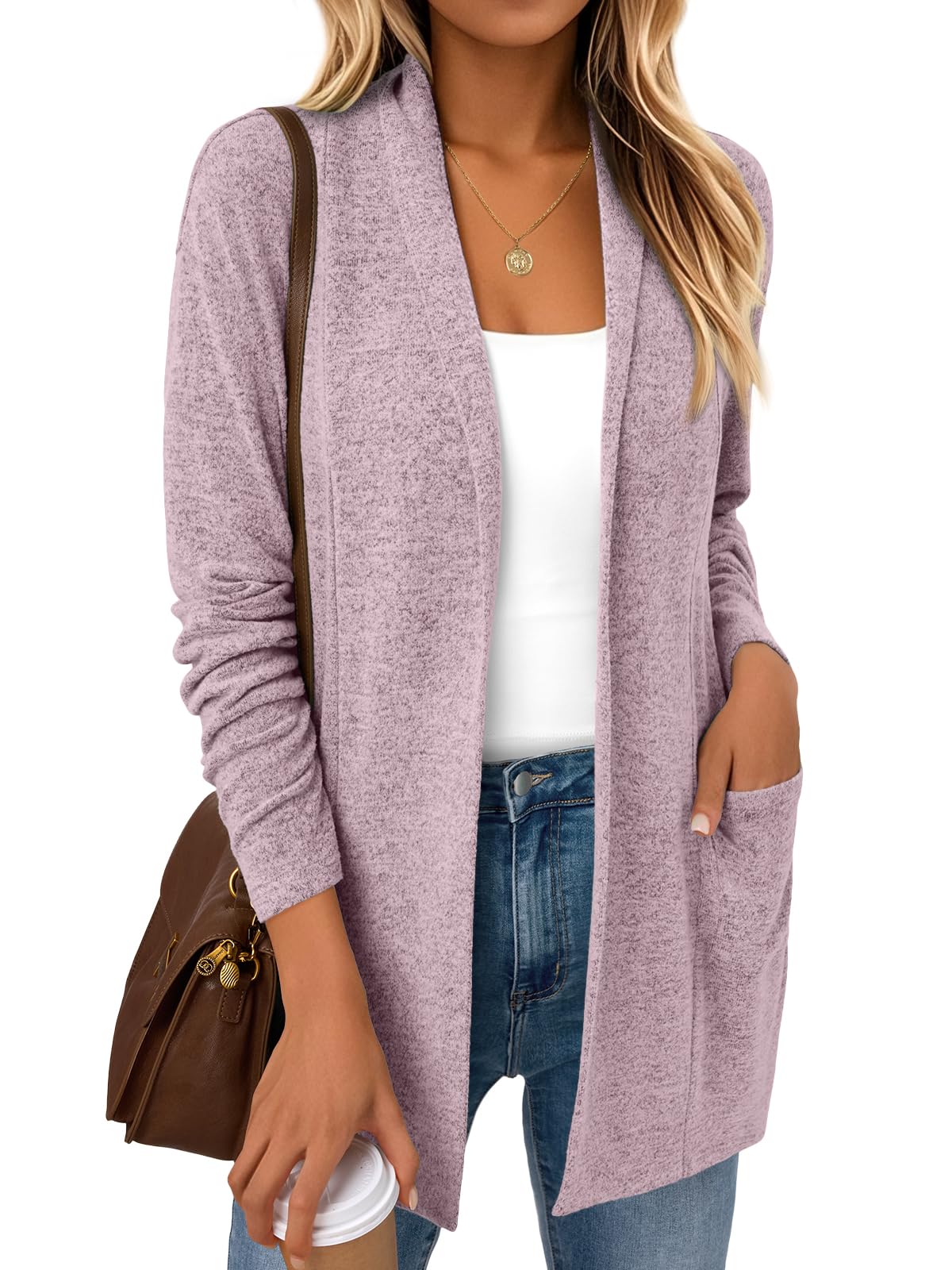 LILLUSORY Cardigan for Women Lightweight Cardigans Fall Fashion Outfits | Open Front Long Cardigan with Pockets, Business Casual Travel Outfits