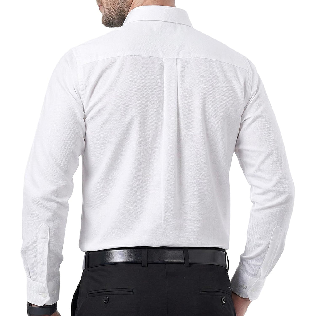 Cotton King Mens 100% Cotton Oxford Shirt Long Sleeve Dress Shirts For Men Button Down Work Casual Shirt With Pocket