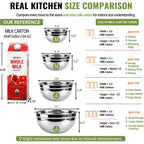 Wepsen 5-Speed Electric Hand Mixer, 4 Large Mixing Bowls Set, Handheld Mixers With Whisks Beater, Stainless Steel Metal Nesting Bowl Measuring Cups Spoons Kitchen Cake Blender For Baking Supplies