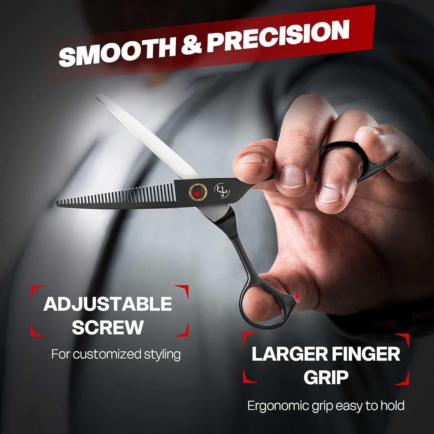 Professional Thinning Shears, High-End Japanese 440C Stainless Steel Hair Cutting Scissors With Sharp Edge Blades, 6.8 Inch Hair Cutting Shears, Right Hand Hair Scissors For Salon, Home, Pet