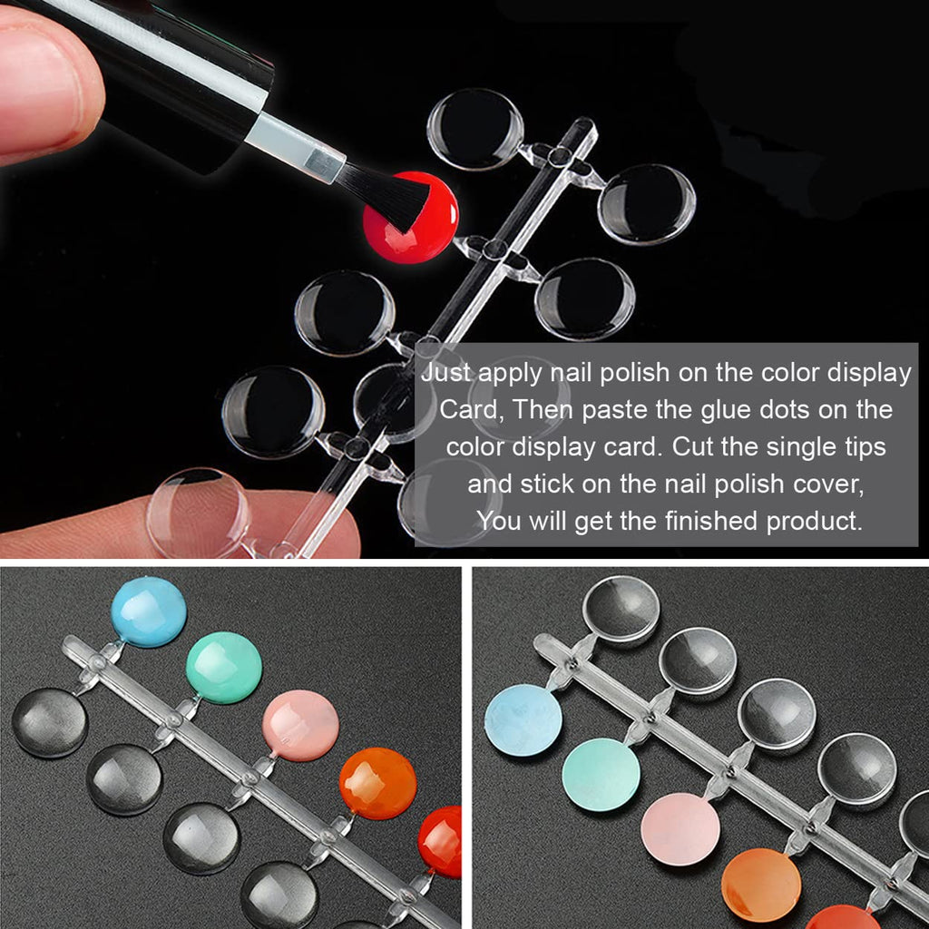 120pcs Color Display Tips, Clear Nail Art Display Chart Nail Polish Swatches Dots with Adhesive Sticker for Nail Polish