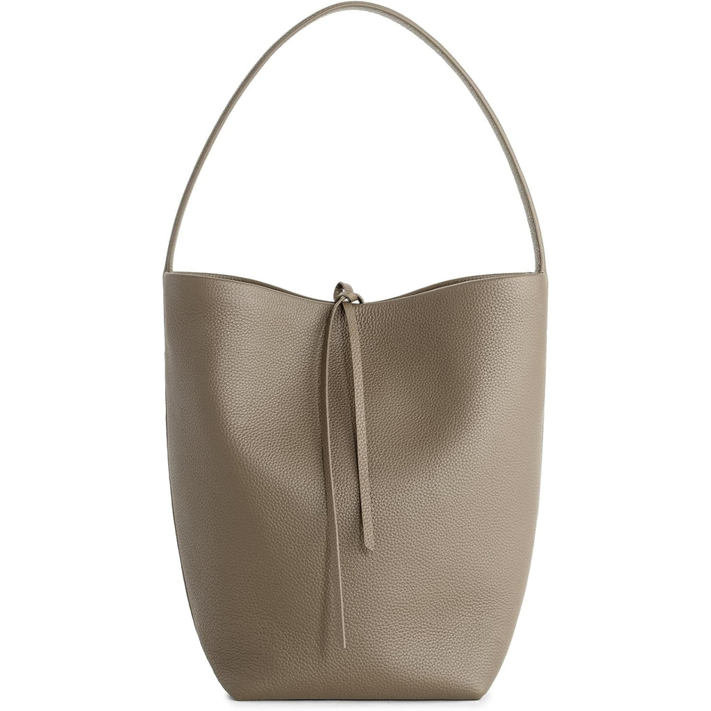 Befen Genuine Leather Bucket Bag For Women, Soft Pebbled Leather Bucket Shoulder Bag, Everyday Casual Tote Bag Minimalist
