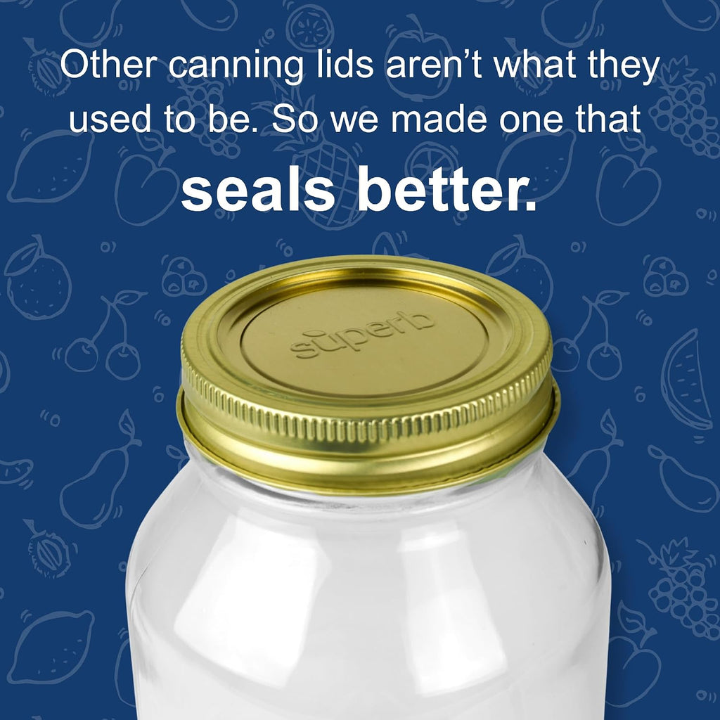 Superb Canning Lids – Regular Mouth Mason Jar Lids – Baker’S Dozen/Bulk Package Of 156 Lids – Made In The Usa