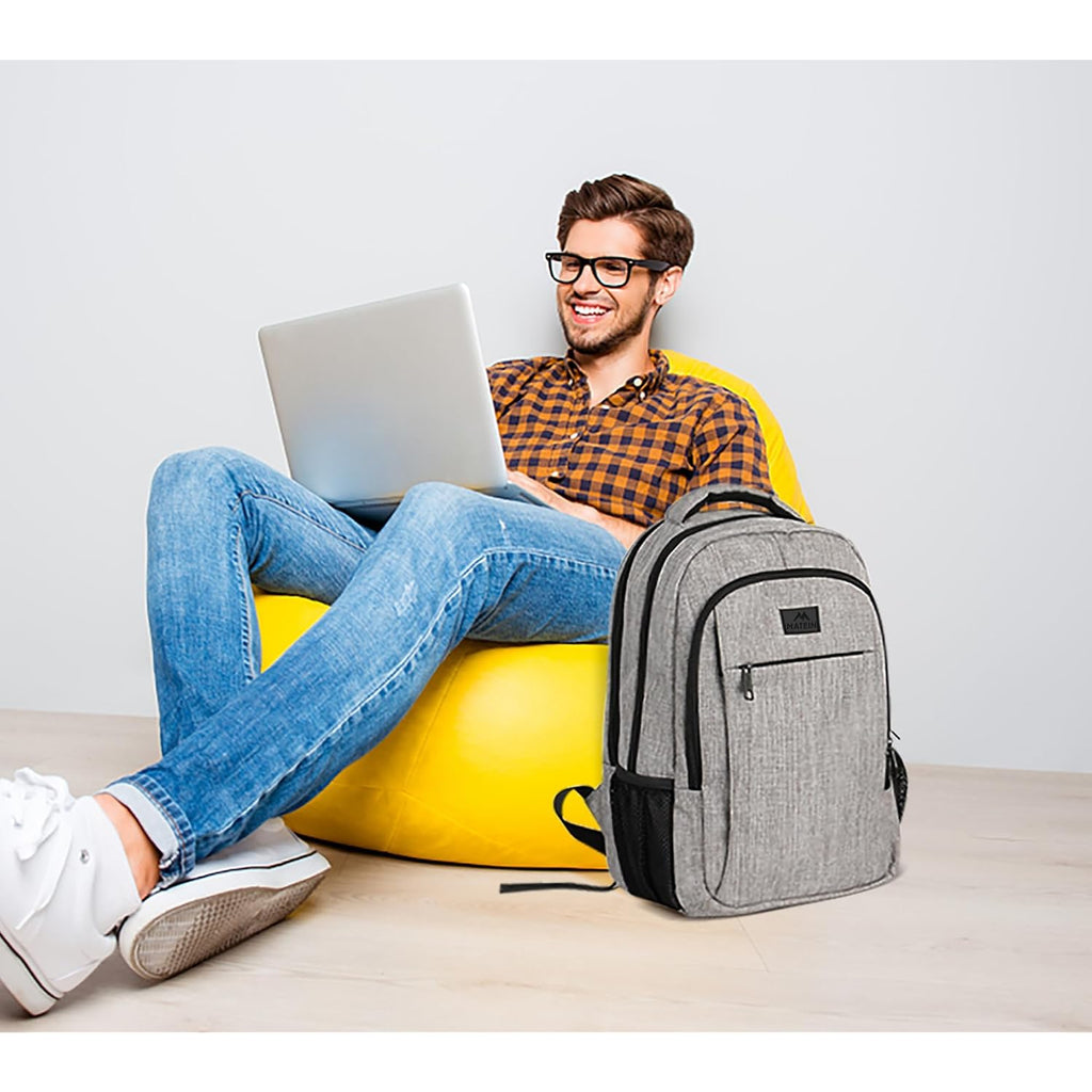 Matein Travel Laptop Backpack, 15.6 Inch College School Computer Bag, Grey | Slim Sturdy Business Daypack, Anti Theft Bookbag, Water Resistant, Gift For Men & Women, Personal Item Bag, Mochilas