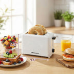 Elite Gourmet ECT-1027 Cool Touch Toaster, 7 Toast Settings Cancel Functions, Slide Out Crumb Tray, Extra Wide 1.5" Slots for Bagels Waffles Specialty Breads, Puff Pastry, Snacks, White