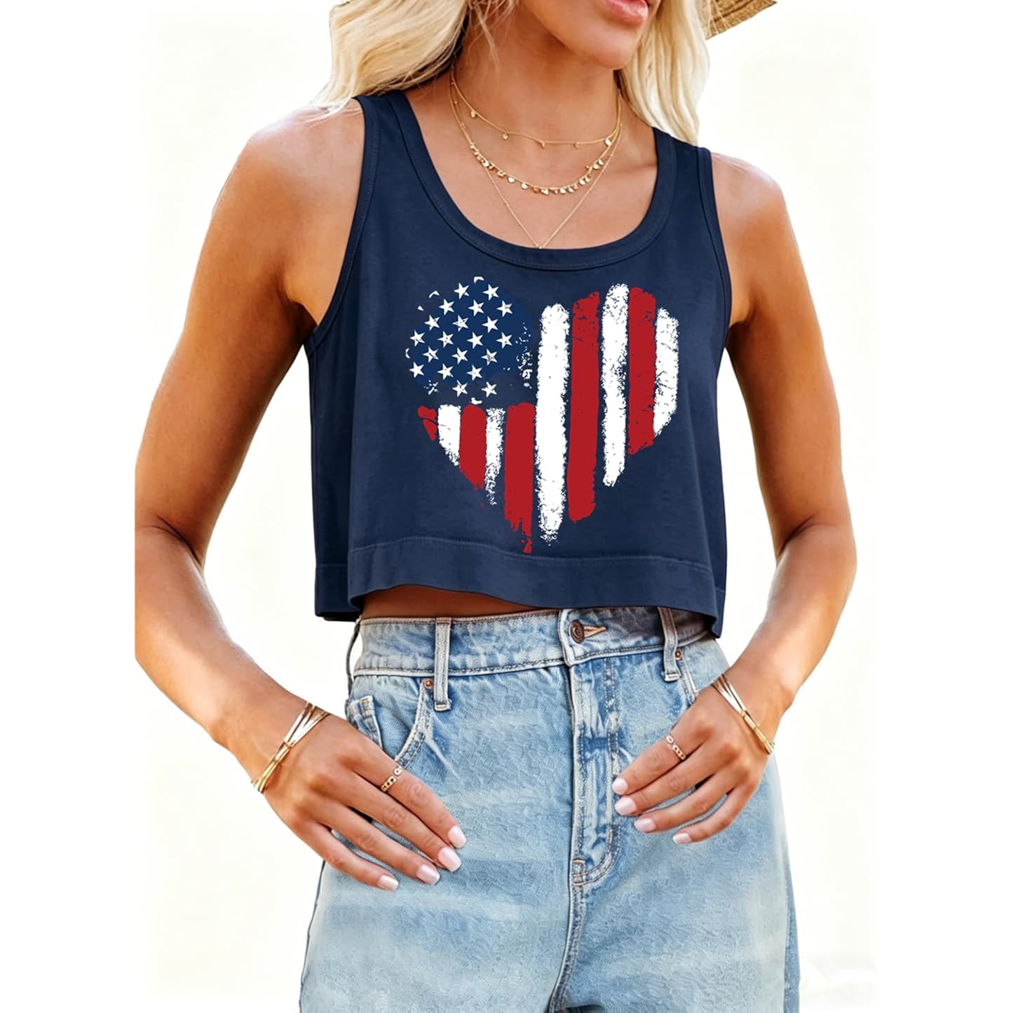 Womens Summer Crop Tops Casual Loose Cropped Tank Top Sleeveless Basic Tee Cotton Workout Athletic Yoga Shirt