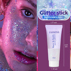 2PCS Body Glitter, 100ml Patriotic Pride Face Glitter Gel, 4th of July Outfits for Women Girls Kids, Glitter Makeup Tween Gifts, Festival Rave Accessories, Chunky Sequins Glitter