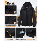 Outdoor Ventures Women'S Rain Jacket Lightweight Packable Waterproof Rain Coat With Hood For Travel Golf Hiking Windbreaker