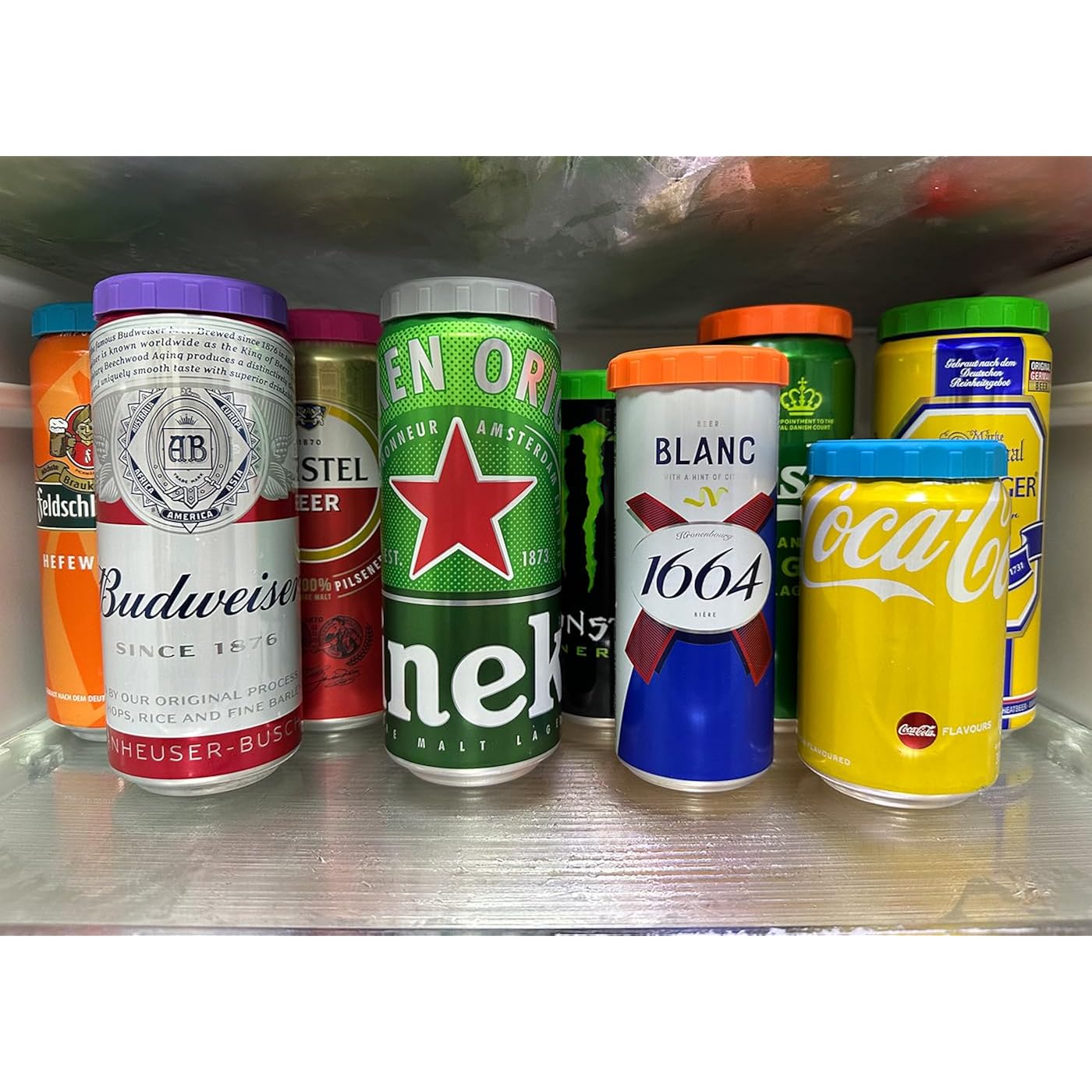 Silicone Soda Can Lids 6 Pack Reusable Silicone Can Covers, Can Stopper or Protector For Soda, Beer, Drink, Juice, Coke, Beverage, Fits Standard & Slim Cans