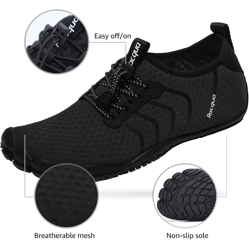 Racqua Water Shoes Quick Dry Barefoot Beach Aqua Sport Swim Surf Pool Hiking Diving Walking For Men Women