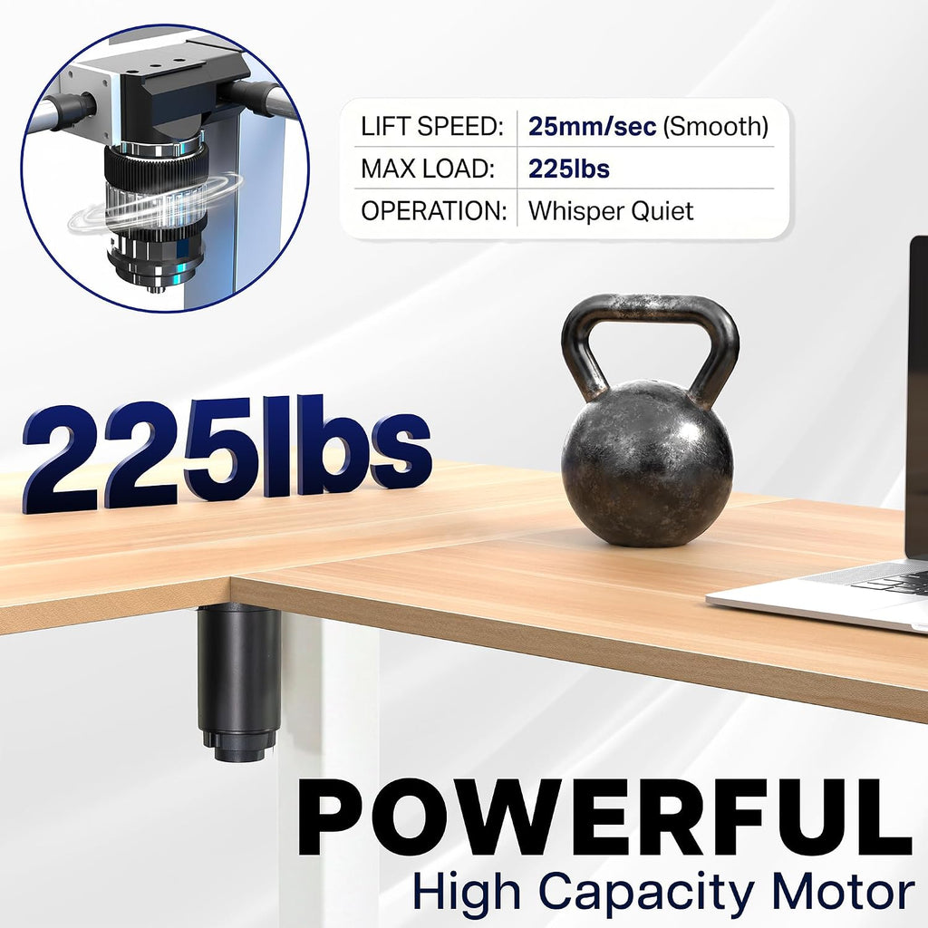 Vivo Black 63 X 55 In Corner Standing Desk, Desk-E3Ctb | Electric, Holds 225 Lbs, Reversible L-Shaped Table, Sit Stand, Height Adjustable, Memory Presets, Black Frame