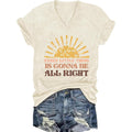 Womens V Neck Floral Graphic Tees Vintage Boho Short Sleeve Casual Wildflowers Tops Beige-3