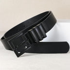 XZQTIVE Plus Size Women's Leather Belts for Jeans Pants Dress Fashion Ladies Waist Belt with Square Gold Buckle