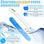 Professional Hair Styling Tools: Diy Layering And Trimming Kit With Clips, Guide For Bangs, Layers, Split Ends - Blue