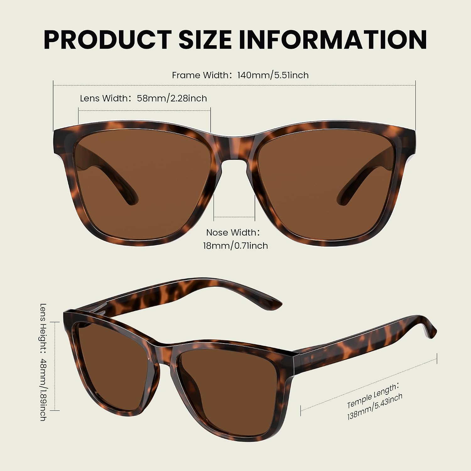 Polarized Sunglasses for Women Trendy Womens Sunglasses Classic Retro Designer Sun Glasses UV Protection Shades A01- Tortoise / Brown Lens
