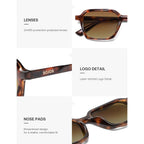 Sojos Trendy Polarized Square Sunglasses For Women Men,Fashion Rectangle Shades Wavy Pattern Frame Uv400 Protected Sj2698